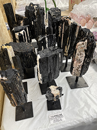 black tourmaline on stand